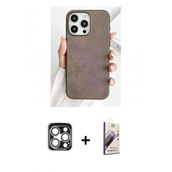 MARSİLYAN™- iPhone 15 Pro Max Kılıf Pusula Modern - Siyah Bilvis 3D Mat Cam Ekran Koruyucu + PVD Metal Kamera Lens - GS