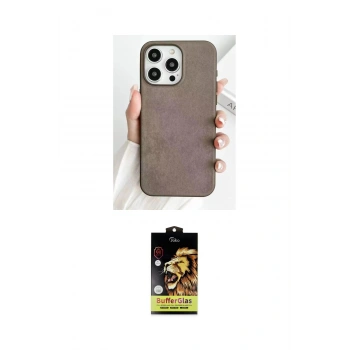 MARSİLYAN™- iPhone 15 Pro Max Kılıf Pusula Modern - Siyah Buffer Cam Ekran Koruyucu