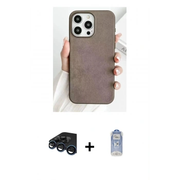MARSİLYAN™- iPhone 15 Pro Max Kılıf Pusula Modern - Siyah Joko Magic 5D Cam + Raze Metal Kamera Lens - LT