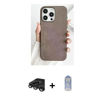 MARSİLYAN™- iPhone 15 Pro Max Kılıf Pusula Modern - Siyah Joko Magic 5D Cam + Raze Metal Kamera Lens - TMGI
