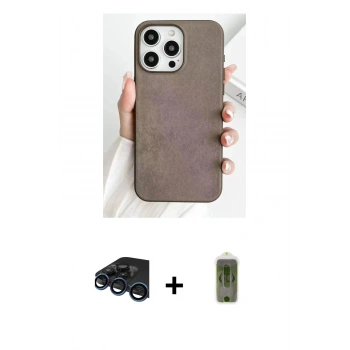 MARSİLYAN™- iPhone 15 Pro Max Kılıf Pusula Modern - Siyah Joko Magic 5D Hayalet Cam + Raze Metal Kamera Lens - LT