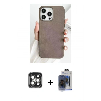 MARSİLYAN™- iPhone 15 Pro Max Kılıf Pusula Modern - Siyah Vanessa Magic Cam + PVD Metal Kamera Lens - GI
