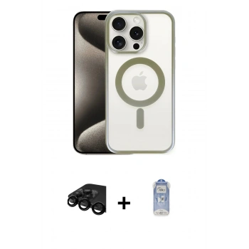 MARSİLYAN™- iPhone 15 Pro Max Kılıf Siluet Çizgi Serisi - Siyah Joko Magic 5D Cam + Raze Metal Kamera Lens - SH