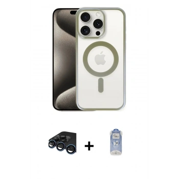 MARSİLYAN™- iPhone 15 Pro Max Kılıf Siluet Çizgi Serisi - Siyah Joko Magic 5D Cam + Raze Metal Kamera Lens - LT