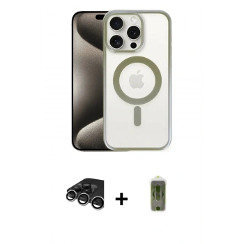 MARSİLYAN™- iPhone 15 Pro Max Kılıf Siluet Çizgi Serisi - Siyah Joko Magic 5D Hayalet Cam + Raze Metal Kamera Lens - GS