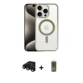 MARSİLYAN™- iPhone 15 Pro Max Kılıf Siluet Çizgi Serisi - Siyah Joko Magic 5D Hayalet Cam + Raze Metal Kamera Lens - SH