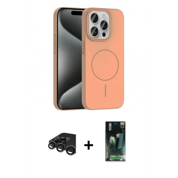 MARSİLYAN™- iPhone 15 Pro Max Kılıf Siluet Doku Özel Seri - Şeffaf 360 Full Body Arka Koruyucu + Raze Metal Kamera Lens - TMGI