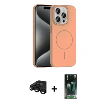 MARSİLYAN™- iPhone 15 Pro Max Kılıf Siluet Doku Özel Seri - Şeffaf 360 Full Body Arka Koruyucu + Raze Metal Kamera Lens - SH