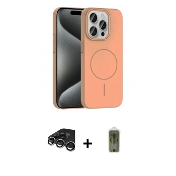 MARSİLYAN™- iPhone 15 Pro Max Kılıf Siluet Doku Özel Seri - Siyah Joko Magic 5D Hayalet Cam + Raze Metal Kamera Lens - GS