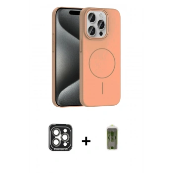 MARSİLYAN™- iPhone 15 Pro Max Kılıf Siluet Doku Özel Seri - Siyah Joko Magic 5D Hayalet Cam + PVD Metal Kamera Lens - GI