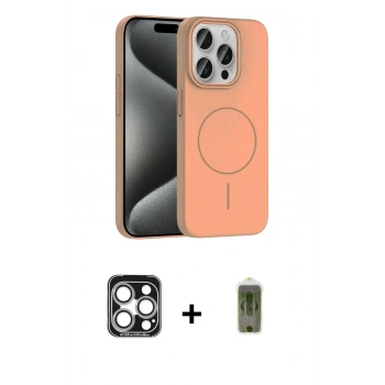 MARSİLYAN™- iPhone 15 Pro Max Kılıf Siluet Doku Özel Seri - Siyah Joko Magic 5D Hayalet Cam + PVD Metal Kamera Lens - GS