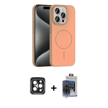 MARSİLYAN™- iPhone 15 Pro Max Kılıf Siluet Doku Özel Seri - Siyah Vanessa Magic Cam + PVD Metal Kamera Lens - SH