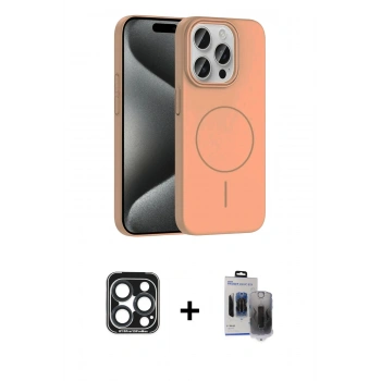 MARSİLYAN™- iPhone 15 Pro Max Kılıf Siluet Doku Özel Seri - Siyah Vanessa Magic Hayalet Cam + PVD Metal Kamera Lens - LT