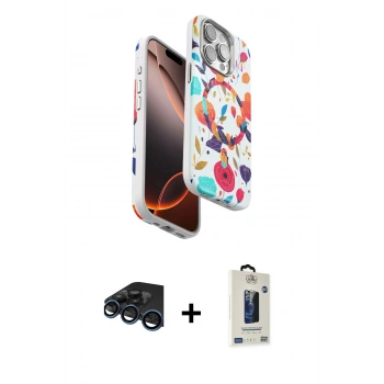 MARSİLYAN™- iPhone 15 Pro Max Kılıf Siluet Doku - Siyah Bilvis Hayalet Cam Ekran Koruyucu + Raze Metal Kamera Lens - LT