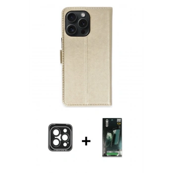MARSİLYAN™- iPhone 15 Pro Max Kılıf Siluet Işık Serisi - Şeffaf 360 Full Body Arka Koruyucu + PVD Metal Kamera Lens - SH