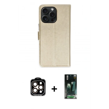 MARSİLYAN™- iPhone 15 Pro Max Kılıf Siluet Işık Serisi - Şeffaf 360 Full Body Arka Koruyucu + PVD Metal Kamera Lens - TU