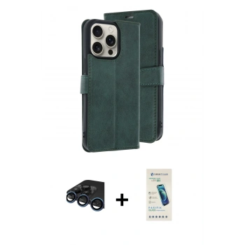 MARSİLYAN™- iPhone 15 Pro Max Kılıf Siluet Işık Serisi - Şeffaf Pasifik Cam Ekran Koruyucu + Raze Metal Kamera Lens - LT