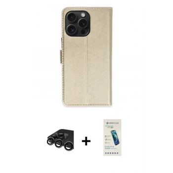 MARSİLYAN™- iPhone 15 Pro Max Kılıf Siluet Işık Serisi - Şeffaf Pasifik Cam Ekran Koruyucu + Raze Metal Kamera Lens - TMGI