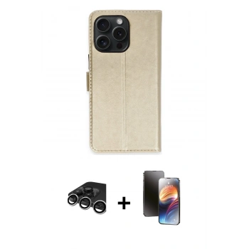 MARSİLYAN™- iPhone 15 Pro Max Kılıf Siluet Işık Serisi - Siyah 3D Antistatik Mat Seramik Nano Ekran Koruyucu + Raze Metal Kamera Lens - GS