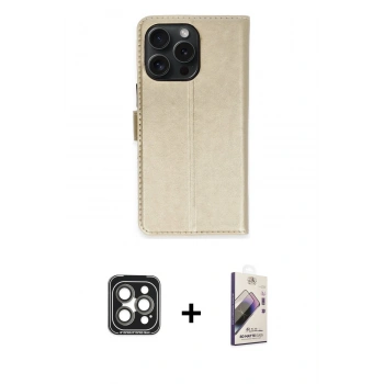 MARSİLYAN™- iPhone 15 Pro Max Kılıf Siluet Işık Serisi - Siyah Bilvis 3D Mat Cam Ekran Koruyucu + PVD Metal Kamera Lens - GI