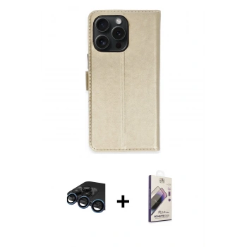 MARSİLYAN™- iPhone 15 Pro Max Kılıf Siluet Işık Serisi - Siyah Bilvis 3D Mat Cam Ekran Koruyucu + Raze Metal Kamera Lens - LT