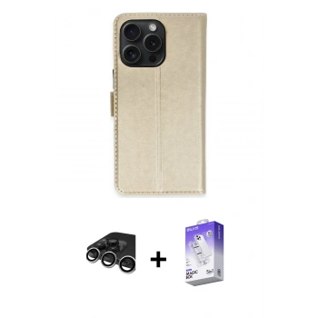 MARSİLYAN™- iPhone 15 Pro Max Kılıf Siluet Işık Serisi - Siyah Bilvis 5in1 3D Magic Cam Ekran Koruyucu + Raze Metal Kamera Lens - GS