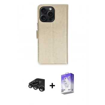 MARSİLYAN™- iPhone 15 Pro Max Kılıf Siluet Işık Serisi - Siyah Bilvis 5in1 3D Magic Cam Ekran Koruyucu + Raze Metal Kamera Lens - TMGI