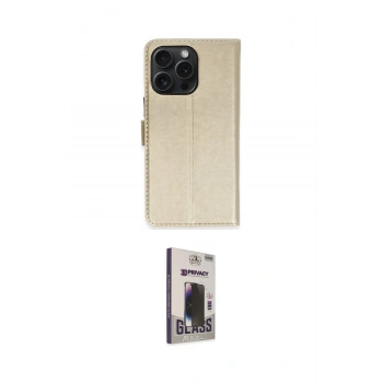 MARSİLYAN™- iPhone 15 Pro Max Kılıf Siluet Işık Serisi - Siyah Bilvis Hayalet Cam Ekran Koruyucu
