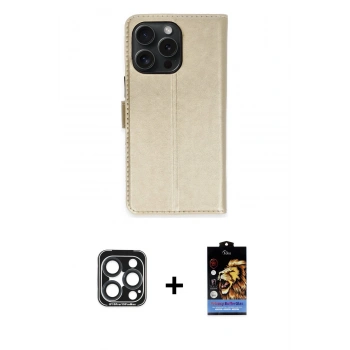 MARSİLYAN™- iPhone 15 Pro Max Kılıf Siluet Işık Serisi - Siyah Buffer Hayalet Cam Ekran Koruyucu + PVD Metal Kamera Lens - LT