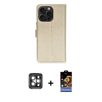MARSİLYAN™- iPhone 15 Pro Max Kılıf Siluet Işık Serisi - Siyah Buffer Hayalet Cam Ekran Koruyucu + PVD Metal Kamera Lens - GI