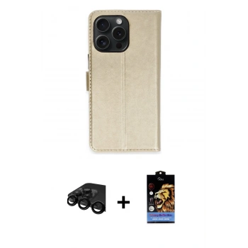 MARSİLYAN™- iPhone 15 Pro Max Kılıf Siluet Işık Serisi - Siyah Buffer Hayalet Cam Ekran Koruyucu + Raze Metal Kamera Lens - SH