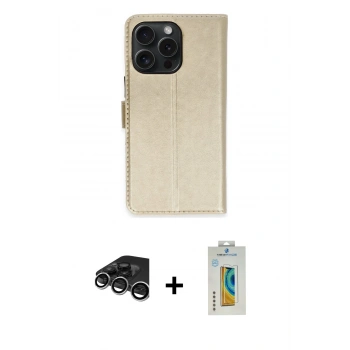 MARSİLYAN™- iPhone 15 Pro Max Kılıf Siluet Işık Serisi - Siyah Polymer Nano Ekran Koruyucu + Raze Metal Kamera Lens - GS