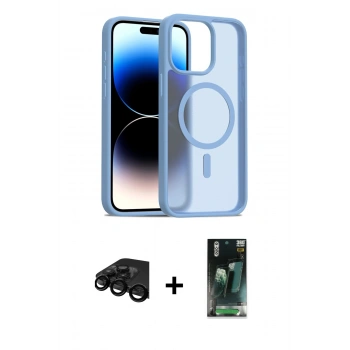 MARSİLYAN™- iPhone 15 Pro Max Kılıf Siluet Minimal Prime - Şeffaf 360 Full Body Arka Koruyucu + Raze Metal Kamera Lens - SH