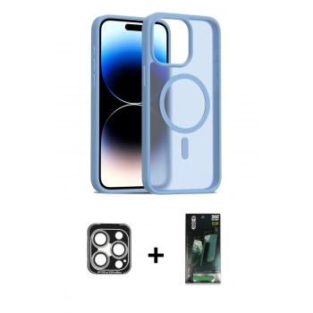 MARSİLYAN™- iPhone 15 Pro Max Kılıf Siluet Minimal Prime - Siyah 360 Mat Full Body Arka Koruyucu + PVD Metal Kamera Lens - GS