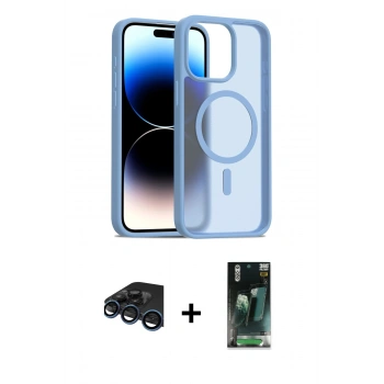MARSİLYAN™- iPhone 15 Pro Max Kılıf Siluet Minimal Prime - Siyah 360 Mat Full Body Arka Koruyucu + Raze Metal Kamera Lens - LT
