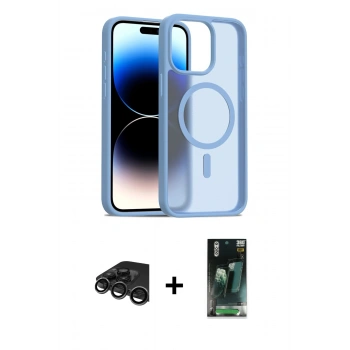 MARSİLYAN™- iPhone 15 Pro Max Kılıf Siluet Minimal Prime - Siyah 360 Mat Full Body Arka Koruyucu + Raze Metal Kamera Lens - TMGI