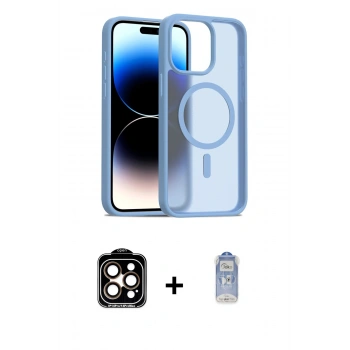 MARSİLYAN™- iPhone 15 Pro Max Kılıf Siluet Minimal Prime - Siyah Joko Magic 5D Cam + PVD Metal Kamera Lens - TU