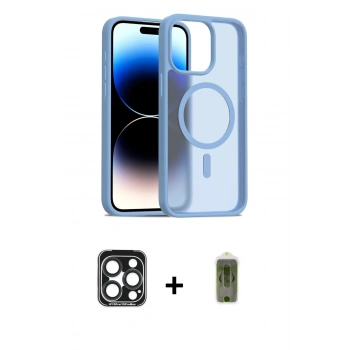 MARSİLYAN™- iPhone 15 Pro Max Kılıf Siluet Minimal Prime - Siyah Joko Magic 5D Hayalet Cam + PVD Metal Kamera Lens - LT