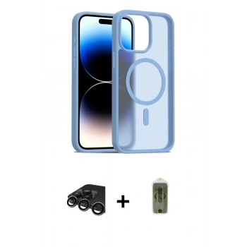 MARSİLYAN™- iPhone 15 Pro Max Kılıf Siluet Minimal Prime - Siyah Joko Magic 5D Hayalet Cam + Raze Metal Kamera Lens - TMGI