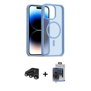 MARSİLYAN™- iPhone 15 Pro Max Kılıf Siluet Minimal Prime - Siyah Vanessa Magic Cam + Raze Metal Kamera Lens - TMGI