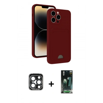 MARSİLYAN™- iPhone 15 Pro Max Kılıf Vadi Çizgi Prime - Şeffaf 360 Full Body Arka Koruyucu + PVD Metal Kamera Lens - LT