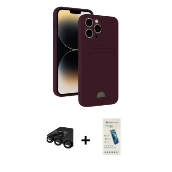MARSİLYAN™- iPhone 15 Pro Max Kılıf Vadi Çizgi Prime - Şeffaf Pasifik Cam Ekran Koruyucu + Raze Metal Kamera Lens - SH