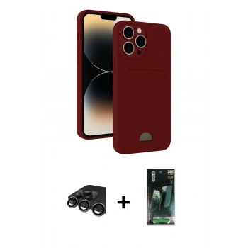 MARSİLYAN™- iPhone 15 Pro Max Kılıf Vadi Çizgi Prime - Siyah 360 Mat Full Body Arka Koruyucu + Raze Metal Kamera Lens - TMGI