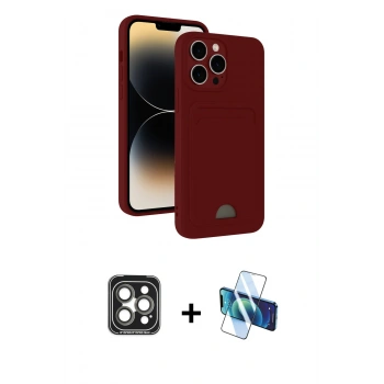 MARSİLYAN™- iPhone 15 Pro Max Kılıf Vadi Çizgi Prime - Siyah 3D Antistatik Seramik Nano Ekran Koruyucu + PVD Metal Kamera Lens - GI