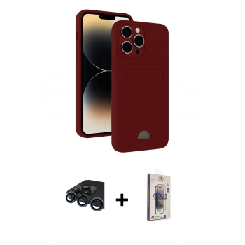 MARSİLYAN™- iPhone 15 Pro Max Kılıf Vadi Çizgi Prime - Siyah Bilvis 3D Cam Ekran Koruyucu + Raze Metal Kamera Lens - LT
