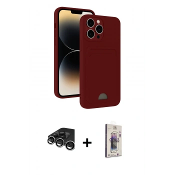 MARSİLYAN™- iPhone 15 Pro Max Kılıf Vadi Çizgi Prime - Siyah Bilvis 3D Cam Ekran Koruyucu + Raze Metal Kamera Lens - GS