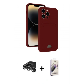 MARSİLYAN™- iPhone 15 Pro Max Kılıf Vadi Çizgi Prime - Siyah Bilvis 3D Mat Cam Ekran Koruyucu + Raze Metal Kamera Lens - GS