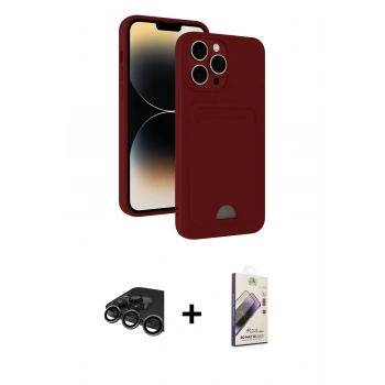 MARSİLYAN™- iPhone 15 Pro Max Kılıf Vadi Çizgi Prime - Siyah Bilvis 3D Mat Cam Ekran Koruyucu + Raze Metal Kamera Lens - TMGI