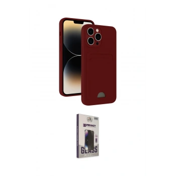 MARSİLYAN™- iPhone 15 Pro Max Kılıf Vadi Çizgi Prime - Siyah Bilvis Hayalet Cam Ekran Koruyucu