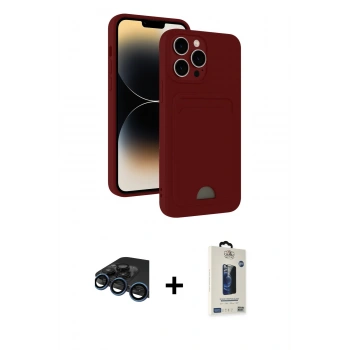 MARSİLYAN™- iPhone 15 Pro Max Kılıf Vadi Çizgi Prime - Siyah Bilvis Hayalet Cam Ekran Koruyucu + Raze Metal Kamera Lens - LT